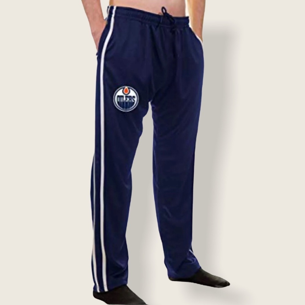 NHL Calhoun Size XL Oilers Striped Track Pants